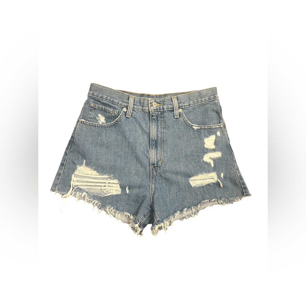 Signature by Levi Strauss Distressed Denim Cutoff Shorts - Blue
